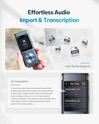 iFLYTEK Offline Voice Recorder with Playback, Secure Digital Recorder with AI Transcription, 5-Language Voice-to-Text, Noise Reduction, AI Voice Recorder for Meetings, Interviews, Learning