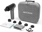 Medcursor Massage Gun - High Intensity Brushless Motor, Handheld Percussion Deep Tissue Massager with 6 Massage Heads for Sore Muscle and Stiffness (Gray)