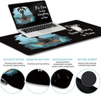 LIMKRIAN Funny Dog Mouse Pad Set Large Desk Mat With Wrist Rest for Gaming, Ergonomic Mousepad, Keyboard Mat, Cup Coaster Set, Office Accessories - It's Fine