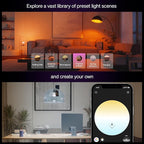 Philips Hue Smart LED A19 Bulb 2-Pack, White Color Ambiance, E26 Base, 7.2W, Full Spectrum Light 1000K-20000K, 810 Lumens, Dimmable, Works with Alexa, Google,& Apple Home