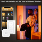 Philips Hue Datura Smart Ceiling Panel (Large Round 2.49 in x 22.60 in) White & Color Light, Bluetooth Compatible, Voice Control with Alexa, Apple Home & Google Assistant†?