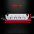6 x M10 (3/8") Studs Power Distribution Block Bus Bar 12V, Ampper 7" HD 300A Marine BusBar Battery Distribution Block W/Cover for Car Boat Solar (Red)