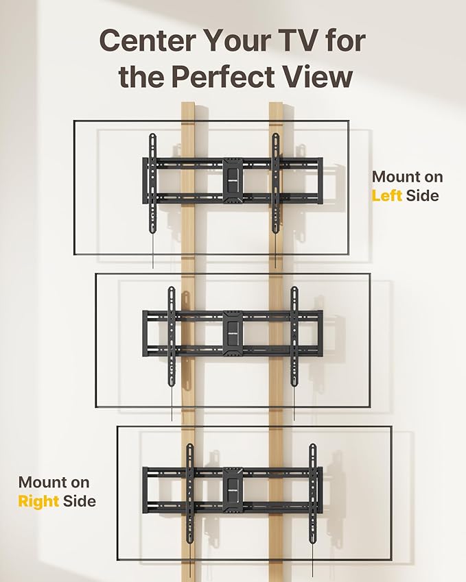 monTEK Heavy Duty Fixed TV Wall Mount for 43–95 Inch TVs, 1.1" Ultra Slim Low Profile Bracket, 200 lbs Capacity, Max VESA 800x400mm, Fits 16"/18"/24" Studs, Space-Saving for Large Flat & Curved TVs