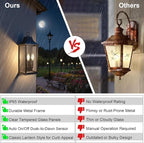 Dusk to Dawn Outdoor Lighting, Black Exterior Lighting Fixtures, 20.6’’ Outdoor Wall Sconce, IP65 Waterproof, Weather-Resistant, Outside Lights for House, Porch, Garage – E12 Bulbs Not Included
