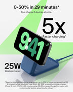Belkin MagSafe Charger Compatible, 3-in-1 Charging Station, Qi2.2 25W Magnetic Wireless Charger Dock, Foldable Charging Stand for iPhone 17/16/15, Apple Watch, AirPods, Pixel 10 (45W Adapter Included)