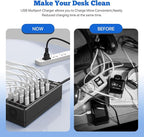 USB Charger Station, C Charging Block, 100W (20A) 24 Port Multiple USBCharger Desktop Wall Charger Hub 12 USB A 12 USB C Compatible for Apple iPhone, iPad, Samsung Galaxy, Laptop, Pixel, Phones
