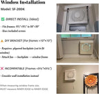 SAILFLO 8 Inch Window Shutter Exhaust Fan, 9.5 x 9.5 Inch Cutout, 300CFM 30W Wall-Mounted Ventilation Fan Air Intake Extractor for Bathroom Home Bedroom Attic, φ8 Inch Impeller