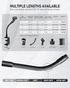 6-INCHS Flexible Gooseneck Microphone Stand with Heavy Duty Desk Clamp for Podcast, Meetings, Lectures, Radio Broadcasting Studio, Live Broadcast Equipment, TV Stations