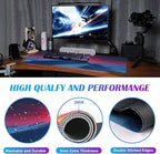 Mountain Peak Beautiful Scenery Game XXL Mouse Pad, Sunset Hill Extended Computer Decorative Table Pad with Stitched Edge Anti Slip Base Mouse Pad 35.4 x 15.7 x 0.12 Inches