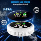 3 Pack 4-in-1 Carbon Monoxide Detectors &Natural Gas Leak Detector, Portable Carbon Monoxide Detectors Plug in & Battery Backup, HD Screen Display