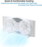 Comfort Zone Twin Window Fan with Remote Control, Removable Cover, Reversible, 9 inch, 3 Speed, 3 Function, Expandable, Exhaust, Airflow 8.40 ft/sec, Ideal for Home, Kitchen, Bedroom & Office, CZ310R
