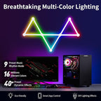 Phylosal Smart WiFi LED Wall Lights, 16M+ Color Dimmable Gaming Light Works with Alexa and Google Assistant, Music Sync, DIY and Timer Feature, RGB Light Bars for Gaming Room, Bedroom (9 Pcs,White)