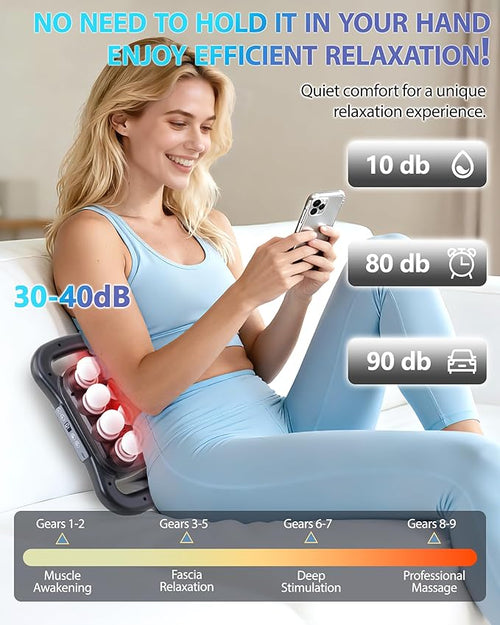 16-Head Massage Gun, Deep Tissue Percussion Massager with 9 Modes & 9 Intensities, 2600mAh Battery Back Bassager for Pain Relief Deep Tissue for Muscle Pain Relief in Back, Legs, Shoulders