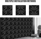 33 Pack 3D Textured Wall Panels – 12x12'' PVC Wall Coverings – Easy Install, Waterproof – Modern Accent Wall Decor for Living Room, Bedroom, Game Room – Covers 33 Sq.Ft.