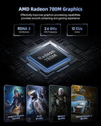 Beelink SER9 Max Mini PC AMD Ryzen 7 H 255 (8C/16T, up to 4.9GHz), 32GB DDR5 RAM 1TB PCle4.0 SSD, Radeon 780M Graphics, USB4.0/ Triple Display/ WiFi6/ BT5.2/10Gbps LAN Mini Computer