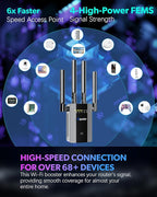 2026 New WiFi Extender Signal Booster, Long Range up to 13355Sq.ft, Wireless Internet Repeater Routers Signal Amplifier for Home, Office, Garage, 8X Faster Access Point with Ethernet Port, 1-Tap Setup