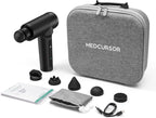 Medcursor Massage Gun - High Intensity Brushless Motor, Handheld Percussion Deep Tissue Massager with 6 Massage Heads for Sore Muscle and Stiffness, Gifts for Father/Dad (Black)