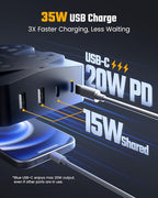 35W Fast Charging Power Strip, SUPERDANNY 6ft Flat Plug Extension Cord (13A/1625W) with 8 Wide Outlets & 4 USB Ports, Wall Mountable, 1050J Surge Protector Charging Station for Home Office Dorm