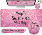 LIMKRIAN Pink Mouse Pad Set, Ergonomic Mouse Pad with Wrist Rest Keyboard Wrist Support, Large Desk Matt for Desktop, Gaming Mousepad Cup Coaster Set, Cute Pink Office Desk Accessories Decor Supplies