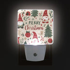 Pigsaly Led Night Light Merry Christmas Gnomes Night Light Plug in Wall Lamp Smart Dusk to Dawn Sensor Nightlight Led Lamp Energy Saving Lights Gift for Kids Room Bedroom Bathroom Hallway