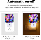 FSHVQKD Colorful Cat Face Night Light,Plug Into Wall Decor for Stairway,Hallway,Kitchen,Dusk to Dawn Sensor Nightlights for Boys/Girls/Women/Men Room Gifts