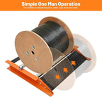 Hymula Heavy Duty Cable Roller Stand unwinder Single Reel Dispenser for reels max 28" width Drum Roller Cable Reel Dispenser for Cord Management