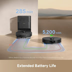 DREAME D20 Plus Robot Vacuum and Mop, 13,000Pa Suction, Self-Emptying with 5L Dust Bag, DuoBrush for Pet Hair, LDS Mapping, App & Voice Control, Ideal for Hard Floors & Carpets (Black)
