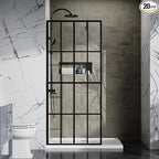 Goodyo 34" X 72" Shower Door Clear Tempered Glass Framed Shower Screen Walk-in Black Finish