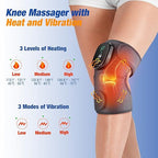 NORTHERN BROTHERS Heated Knee Massager - Knee Massager with 3 Vibration Modes and 3 Heat Levels, Gifts for Women Men, Cordless Portable, Travel and Workout Relaxing