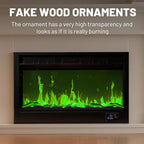 Electric Fireplace Wall Fireplace Recessed 3 Log Flame Colors Electric Fireplace Synthetic Resin Decoration Transparent Logs Flame for 50 inch Indoor Electric Fireplaces 5 Pieces