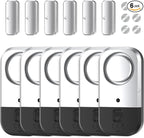 ANKOSHUN Door Window Alarm Sensors - Door Alarms for Kids Safety, Door Alarms for Home Security, for Home, Office, Store, Garage, Dorm Room, Apartment, RV, Silver Gray, 6 Pack