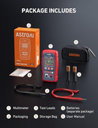 AstroAI Multimeter Tester 4000 Counts, Smart Measuring Mode, Auto-Ranging Digital Volt Meter, Fast Accurately Measures AC/DC Voltage, Resistance, Continuity, Supports a Non-Contact Voltage Function