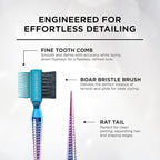 Style Factor EDGE BOOSTER® Hammer Brush Rat Tail– Double-Sided Edge Control Brush & Comb with Boar Bristles – For Edges, Slick Backs, Baby Hair Styling, and Taming Flyaways