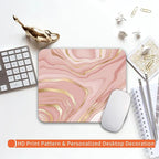 Armanza Square Mouse Pad Pink Gold,Personalized Premium-Textured Custom Mouse Mat Design,Washable Mousepad Cloth,Non-Slip Rubber Base Computer Mouse Pads for Wireless Mouse