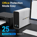 GOLDENMATE 1000VA/600W Lithium UPS Battery Backup and Surge Protector, Sinewave UPS System with LiFePO4 Battery(153.6 Wh), 2025 Upgraded Pro Ver. with Communication Port, 8 Outlets, LCD Display, White