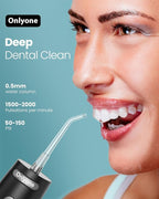 Onlyone Rechargeable Cordless Water Flosser with Adjustable Water Pressure for Daily Oral Care, Power Dental Flosser for Home and Travel Use, Portable Oral Irrigator for Sensitive Gums and Braces Care