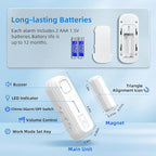 Sanjie Door Alarm with Instant and Delayed Alerts 30s/1min/2min/4min, Door Window Ajar Alarms for Kids Safety/Home Security, Volume 0-120dB, Left Open Alert for Freezer Fridge Home, 1 Sensor