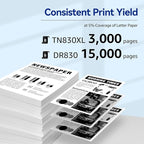 Valinkso TN830XL Toner Cartridge and DR830 Drum Unit Compatible with HL-L2405W HL-L2460DW HL-L2480DW DCP-L2640DW MFC-L2760DW MFC-L2820DWXL MFC-L2900DW Printers (2 Toner,1 Drum)