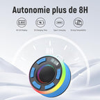 Shower Bluetooth Speaker IPX7 Waterproof, Portable Bluetooth Speakers with Suction Cup and Time Display, Crystal Sound&Bass LED Light 1100mAh, Wireless Shower Speaker for Outdoor/Kayak Dark Blue
