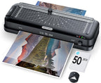 Thermal Laminator Machine, 9-Inch, 3-in-1 Laminator with Built-in Paper Trimmer, Hole Punch & Corner Rounder, 50 Laminating Pouches, Fast 3-Min Warm-Up, Jam-Free for Home, Office, School