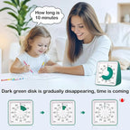 Secura 60 Minute Essential Visual Timer for Kids, Countdown Clock Timer for Special Education, Classroom, School, Desk, Home, Office, Silent Non-Ticking Time Management Tool (Dark Green & Dark Green)