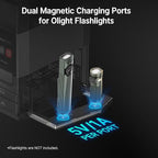 Ostation 2 Pro 3-in-1 Smart Battery Charger with 12 pcs AA Li-ion & 12 pcs AAA NiMH Rechargeable Batteries, Polarity-Free, Auto Detection & Storage, App Control, Touchscreen, Flashlight Charging Ports