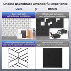 BSHEAD 8 Pack 2-Layer Soundproof Wall Panels, 15.7 x 15.7 x 0.43 in Large Sound Proof Foam Panels for Walls, 0.9lb/ft³ High Density, 3D Acoustic Panels,Artistic Noise Dampening Panels White&Black