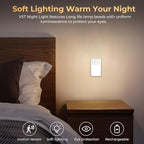 VST Motion Sensor Step Night Light, Rechargeable Battery Powered Stair Lights with Magnetic Suck Installation for Indoor Bedroom Hallway Nursery Kids Room (2.68 inch 3000K 3Pack Silver)