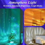 Northern Lights Projector Touch,16 Colors Changing Light Dimmable Mood Lighting, Cube Aurora Glow Lamps with Dynamic Ripple Effect, Remote Galaxy Light Projector for Bedroom Playroom Kids Teens Gifts