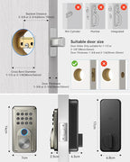Smart Door Lock, Anybell Fingerprint Door Lock Keyless Entry with Electronic Keypad Deadbolt, App Control, Auto Lock, Biometric Lock for Front Door, Hotel & Office