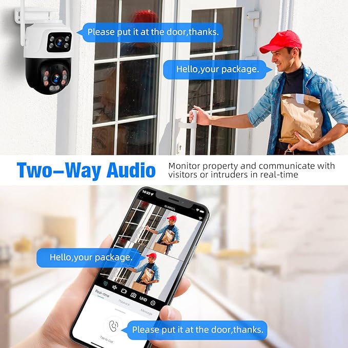 Fuers Wireless WiFi Security Camera System, 8CH HD NVR Kit, 4Pcs 5MP CCTV Home Dual Lens Security Camera System for Indoor/Outdoor Use, Night Vision, Waterproof, Motion Detection, 500G Hard Drive