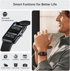 Sunorshop Health Fitness Tracker, Smart Watch with 24/7 Heart Rate and Blood Oxygen Monitor, Sleep Tracker with IP68 Waterproof, Activity Tracker Pedometer Step Counter for Women Men (Deep Black)