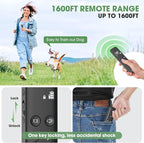Delupet Dog Shock Collar - Electric Dog Training Collar with Remote 1600FT, Rechargeable E-Collar Waterproof Collars with 3 Training Modes, Security Lock for All Breeds, Sizes