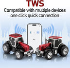 Tractor Head Bluetooth Speaker – unique Bluetooth car speaker with HD stereo, TWS pairing, LED party lights, portable wireless outdoor speaker, car model decoration, and a great gift for men (RED)